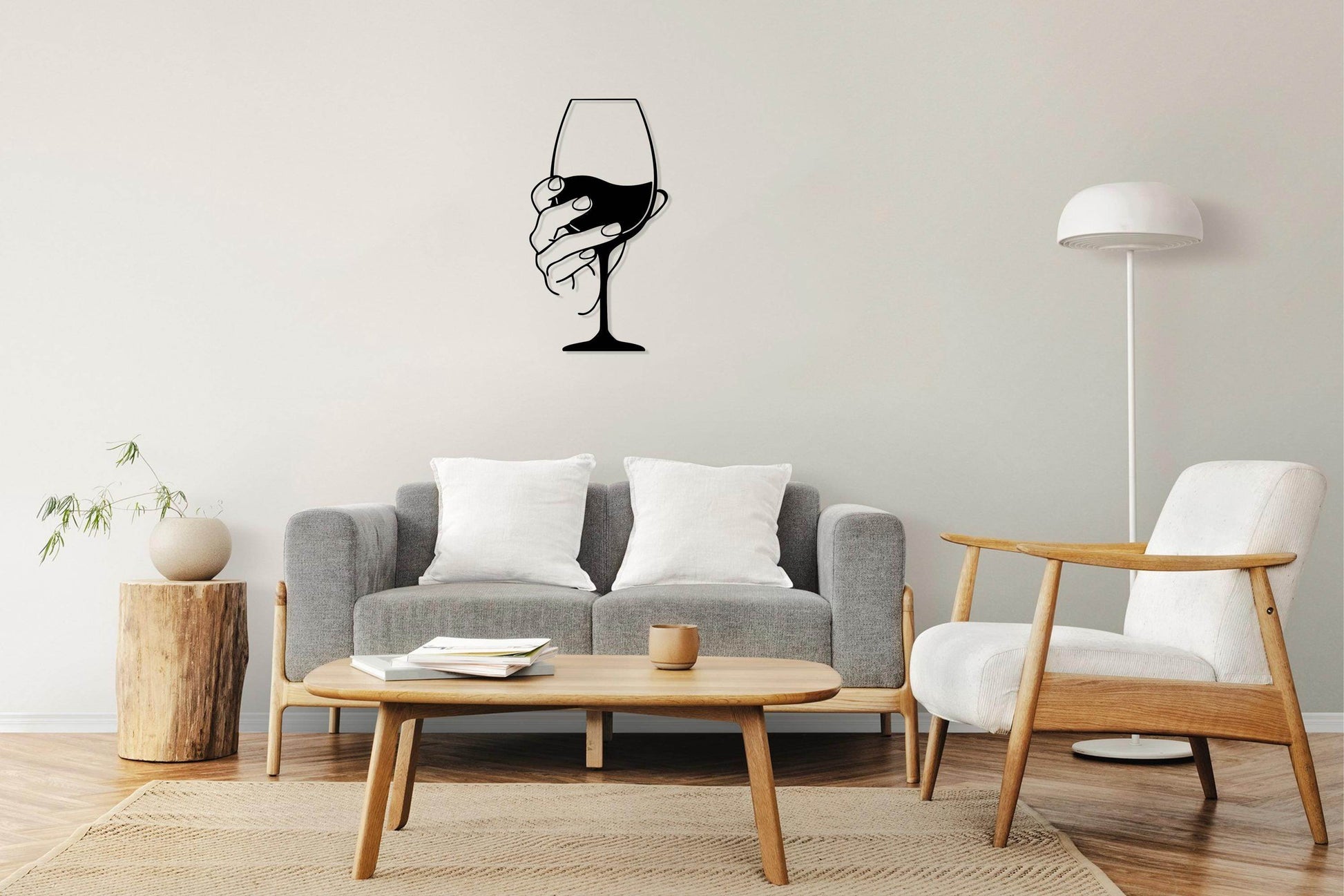 Wine Glass Metal Wall Decor - Metal Art