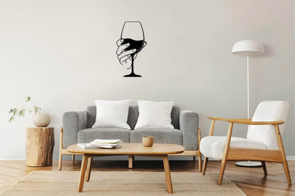 Wine Glass Metal Wall Decor - Metal Art