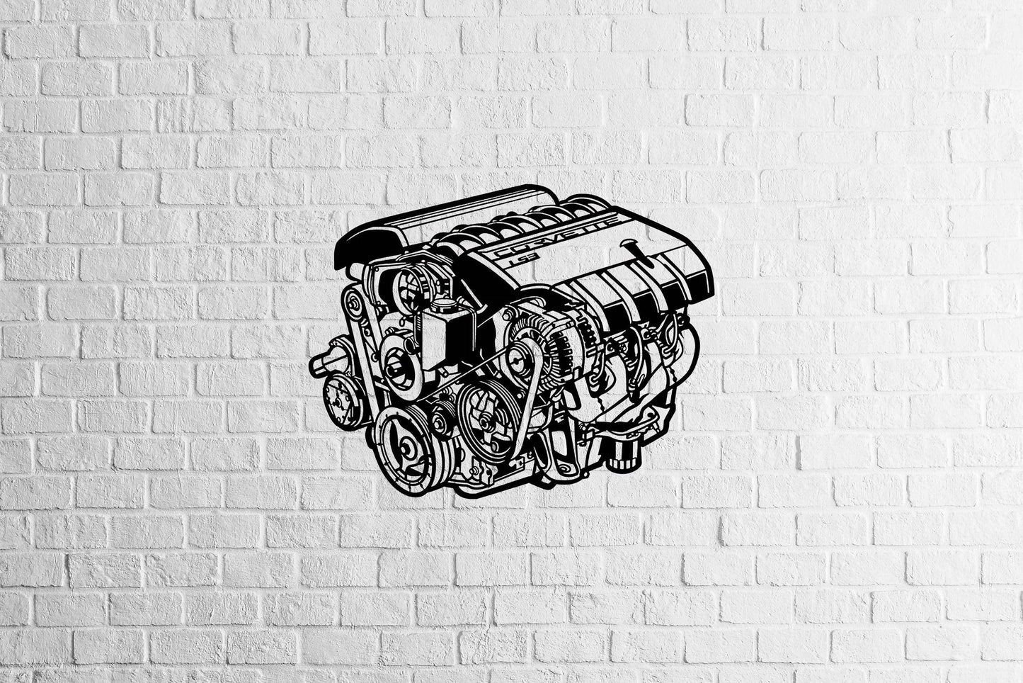 V8 Engine Metal Wall Art - Metal Art