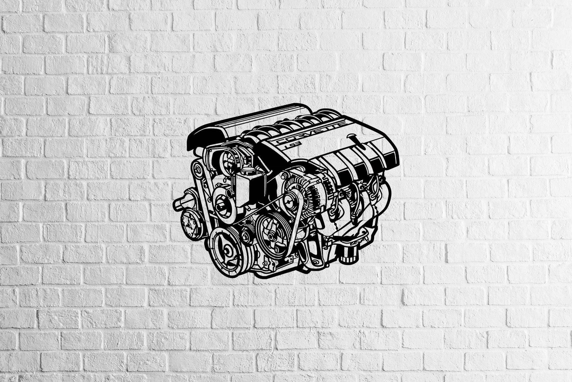 V8 Engine Metal Wall Art - Metal Art