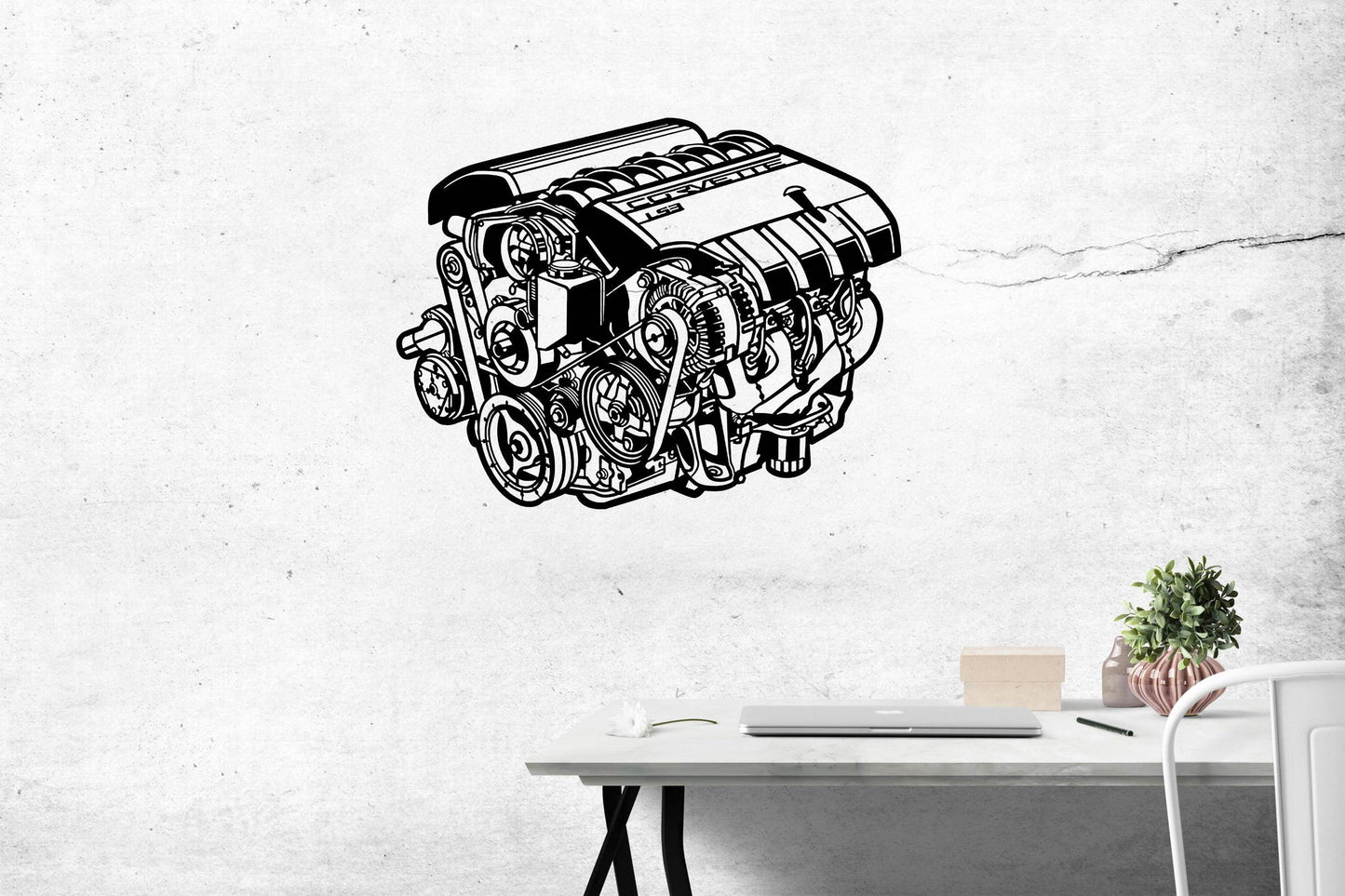V8 Engine Metal Wall Art - Metal Art