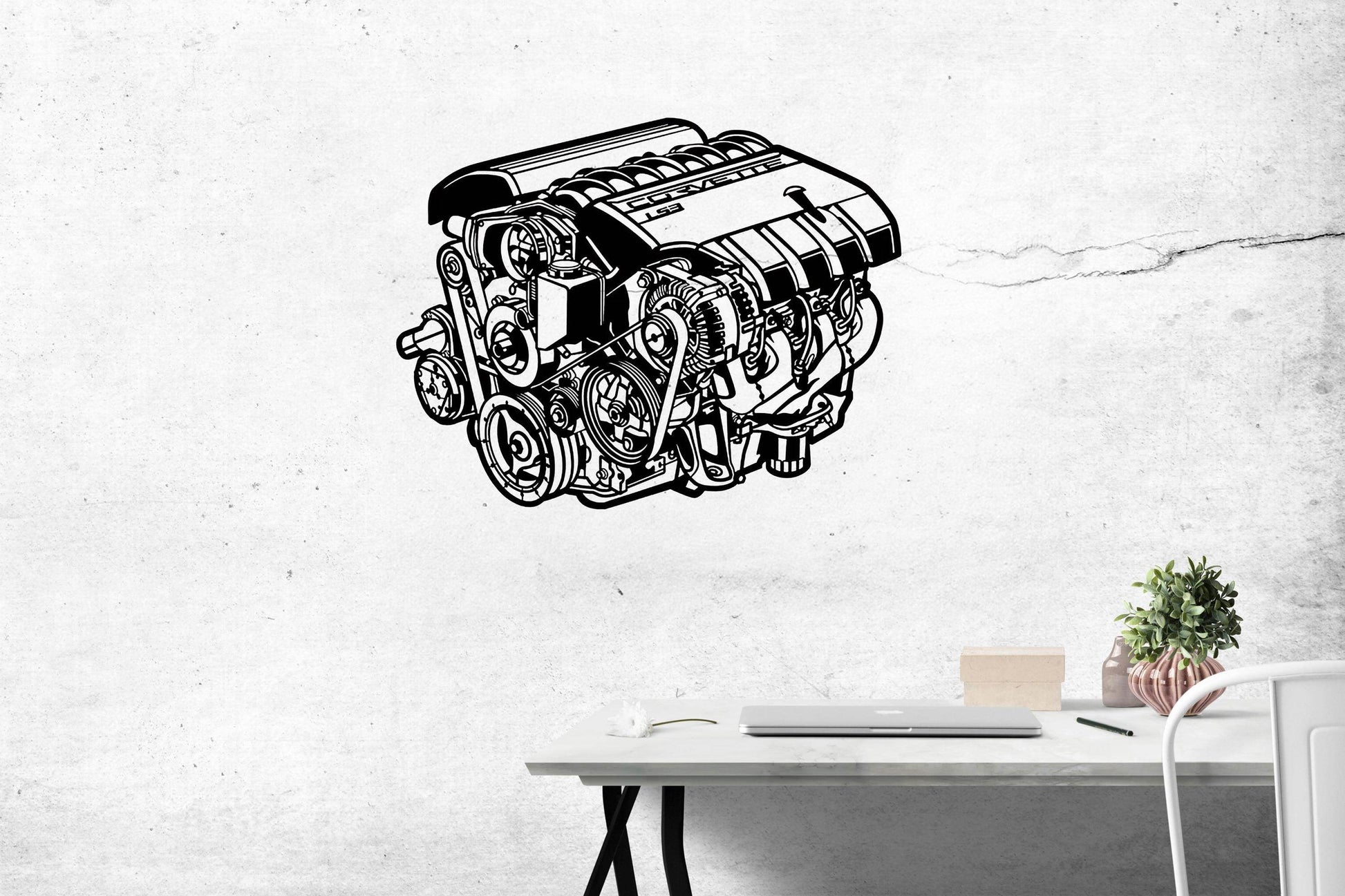 V8 Engine Metal Wall Art - Metal Art