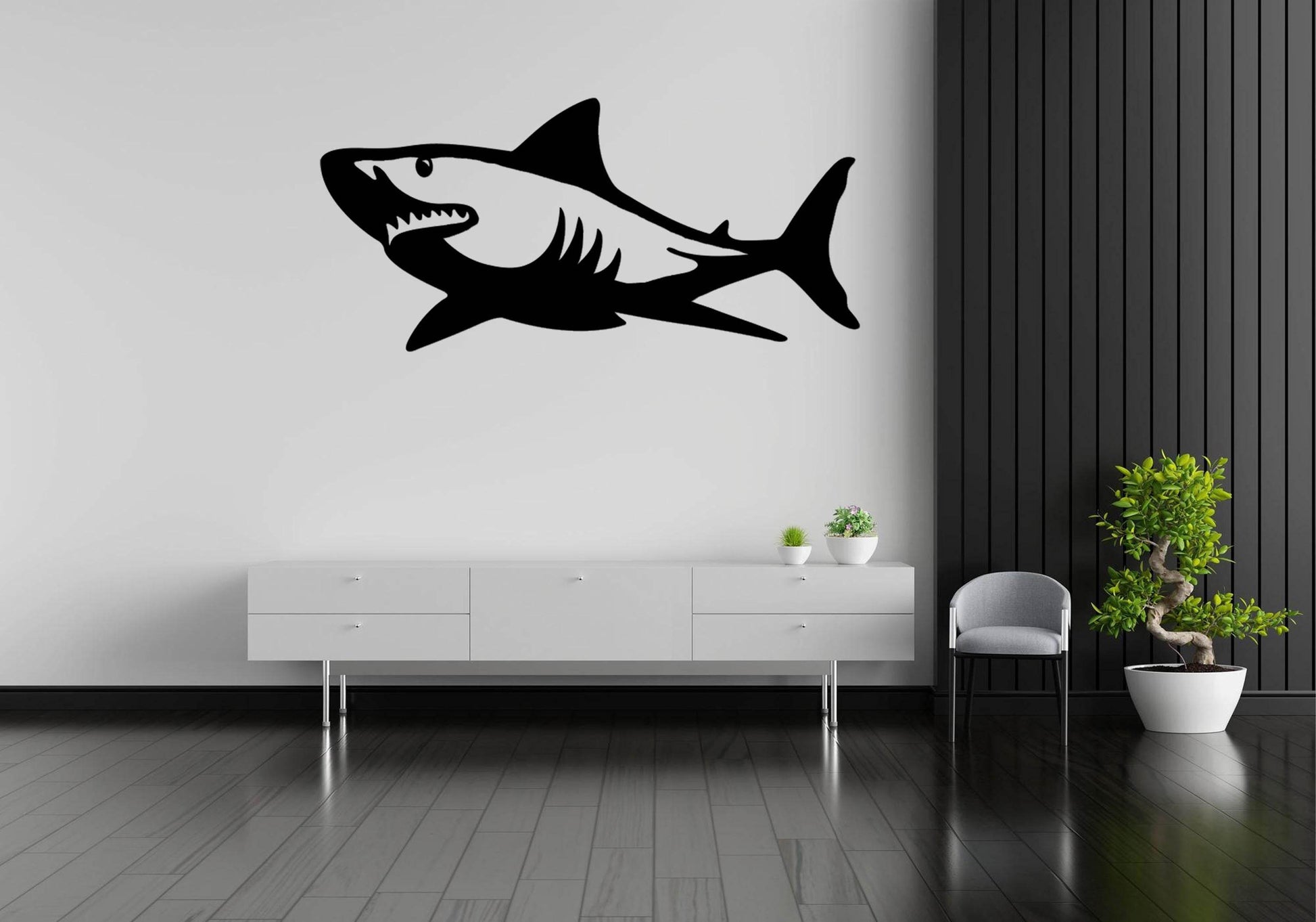 Shark Silhouette Metal Wall Art - Metal Art
