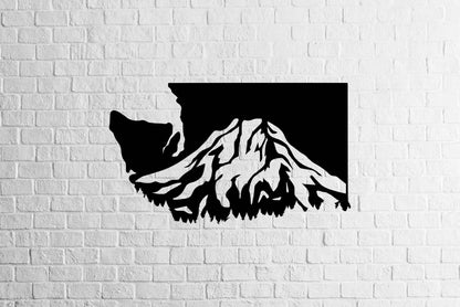 Washington State Mountain - Metal Art
