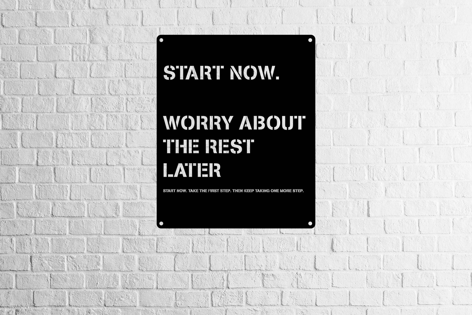 Metal Art Motivational Wall Poster - Start Now - Metal Art