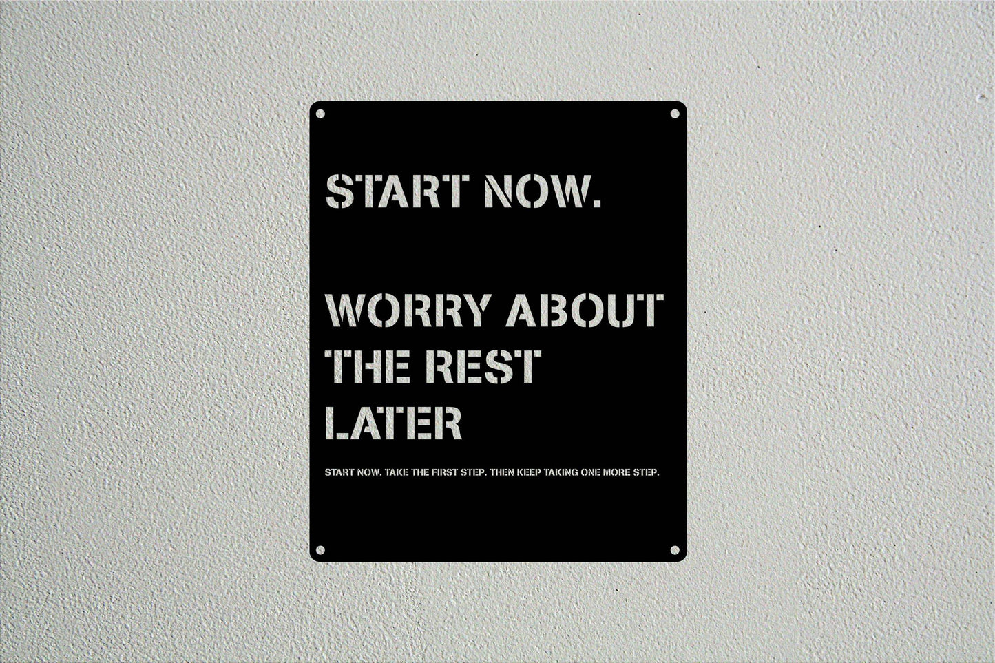 Metal Art Motivational Wall Poster - Start Now - Metal Art