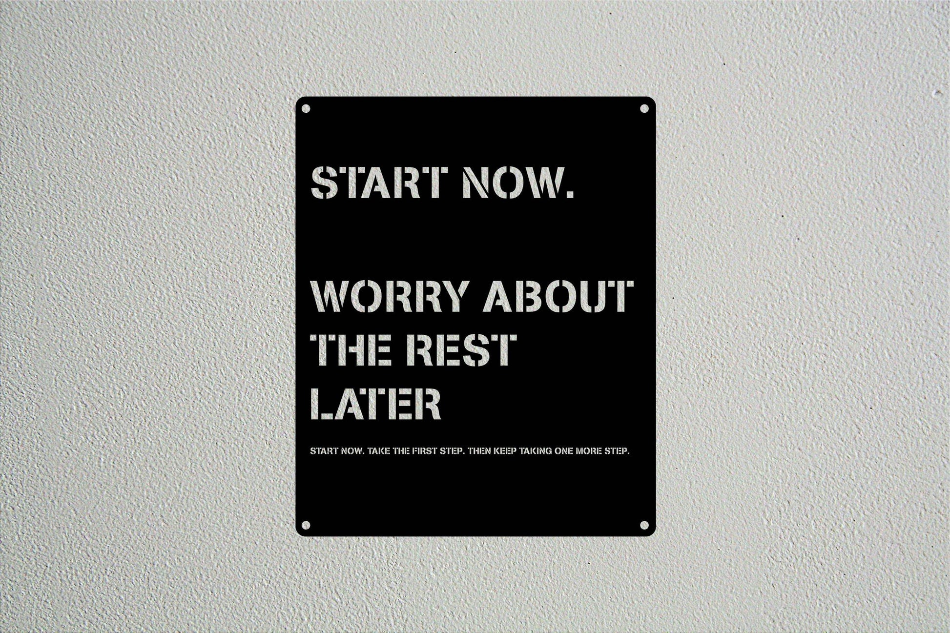 Metal Art Motivational Wall Poster - Start Now - Metal Art