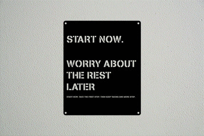 Metal Art Motivational Wall Poster - Start Now - Metal Art