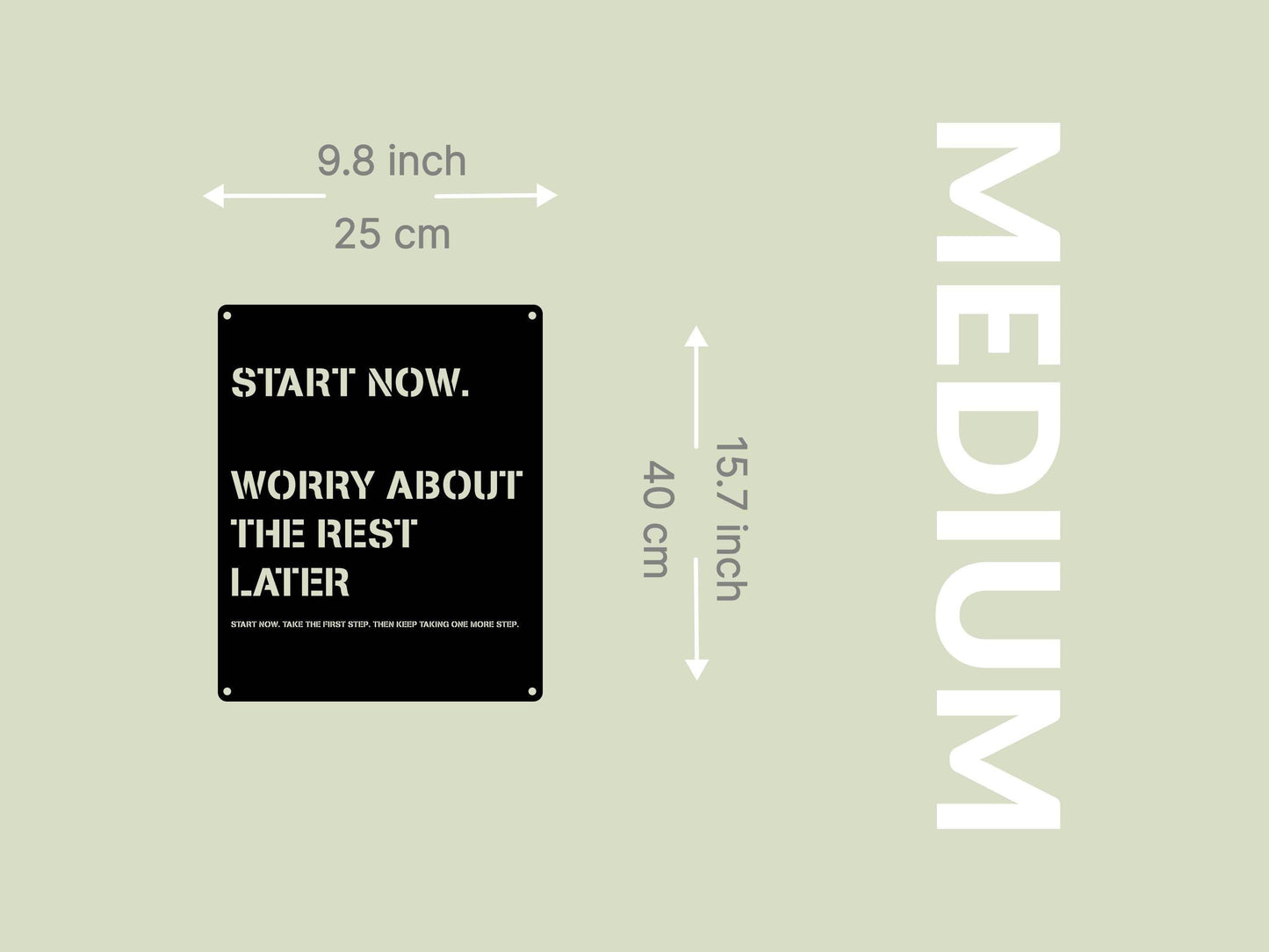 Metal Art Motivational Wall Poster - Start Now - Metal Art