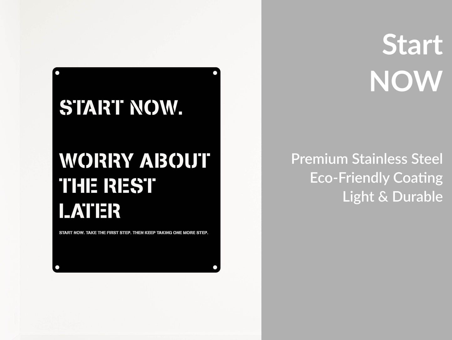 Metal Art Motivational Wall Poster - Start Now - Metal Art