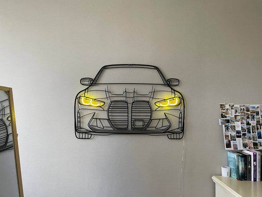 M3 G80 Front— Neon LED Metal Wall Art - Metal Art
