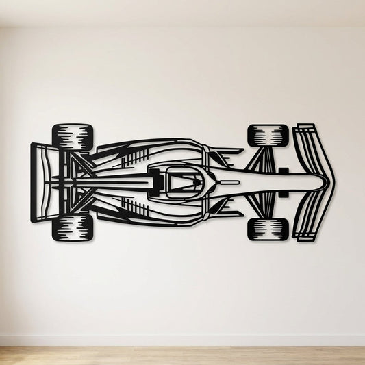 F1 Race Car Metal Wall Art - lifestyle