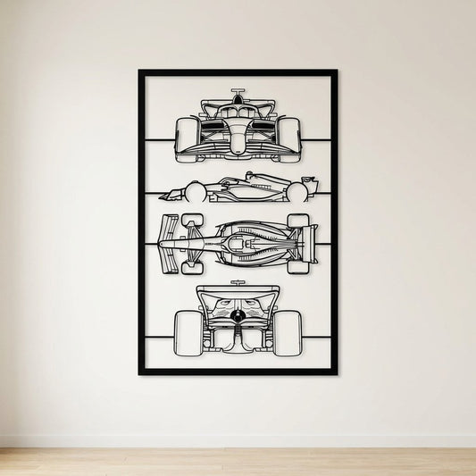 F1 Frame Silhouette - Metal Wall Art - lifestyle
