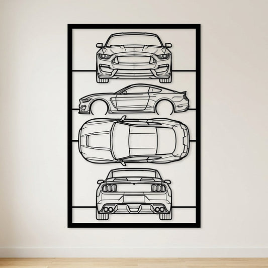 Mustang Shelby GT350 Frame Silhouette - Metal Wall Art - lifestyle