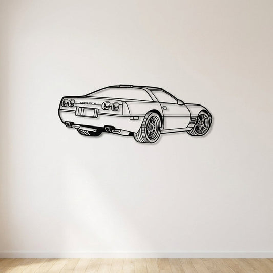 Corvette C4 - Metal Wall Art - lifestyle