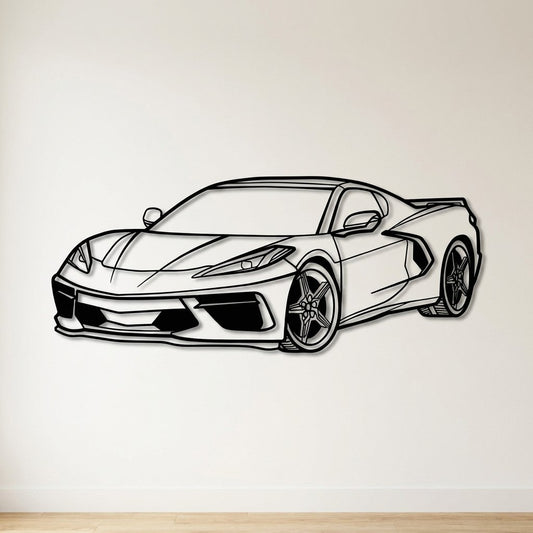 Corvette C8 - Metal Wall Art - lifestyle