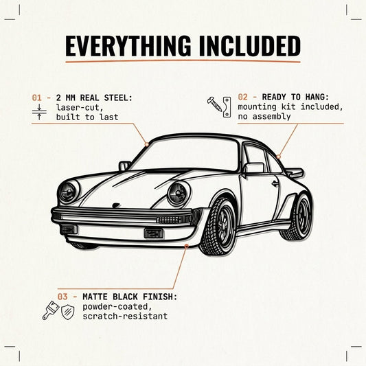 911 Turbo (930) - Metal Wall Art - lifestyle